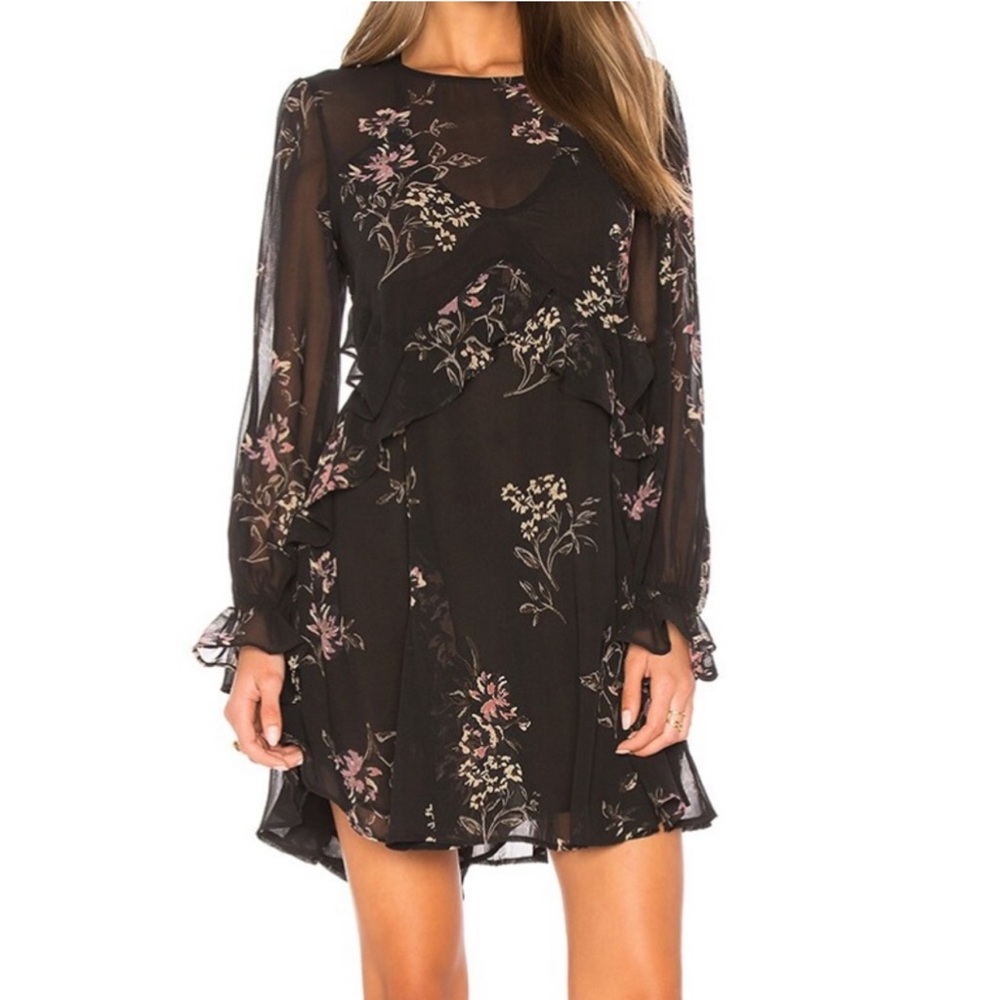 ASTR The Label Heather Black Mini Dress XS Anthropologie Revolve